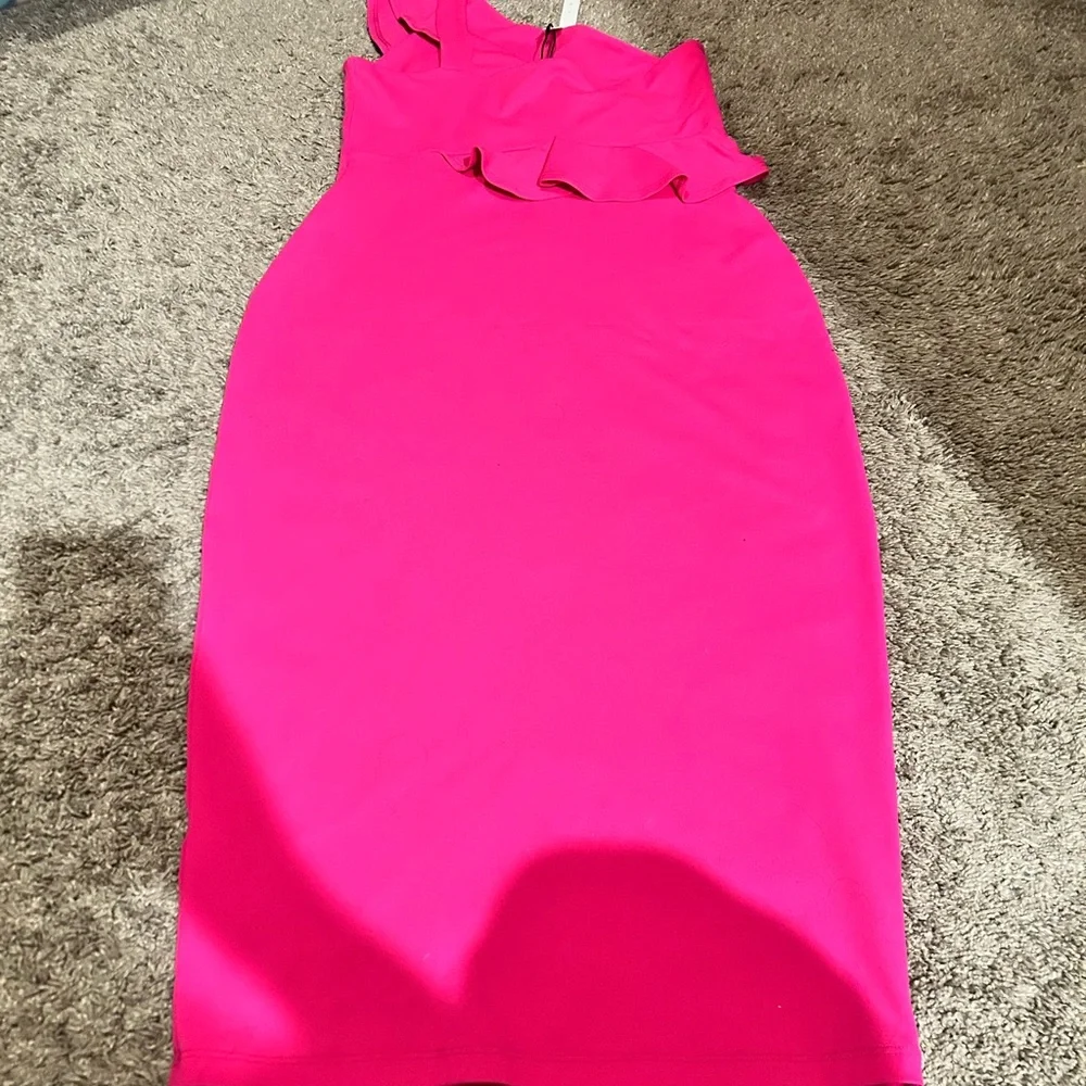 Susana Monaco Hot Pink One-Shoulder Dress - Picture 11 of 13